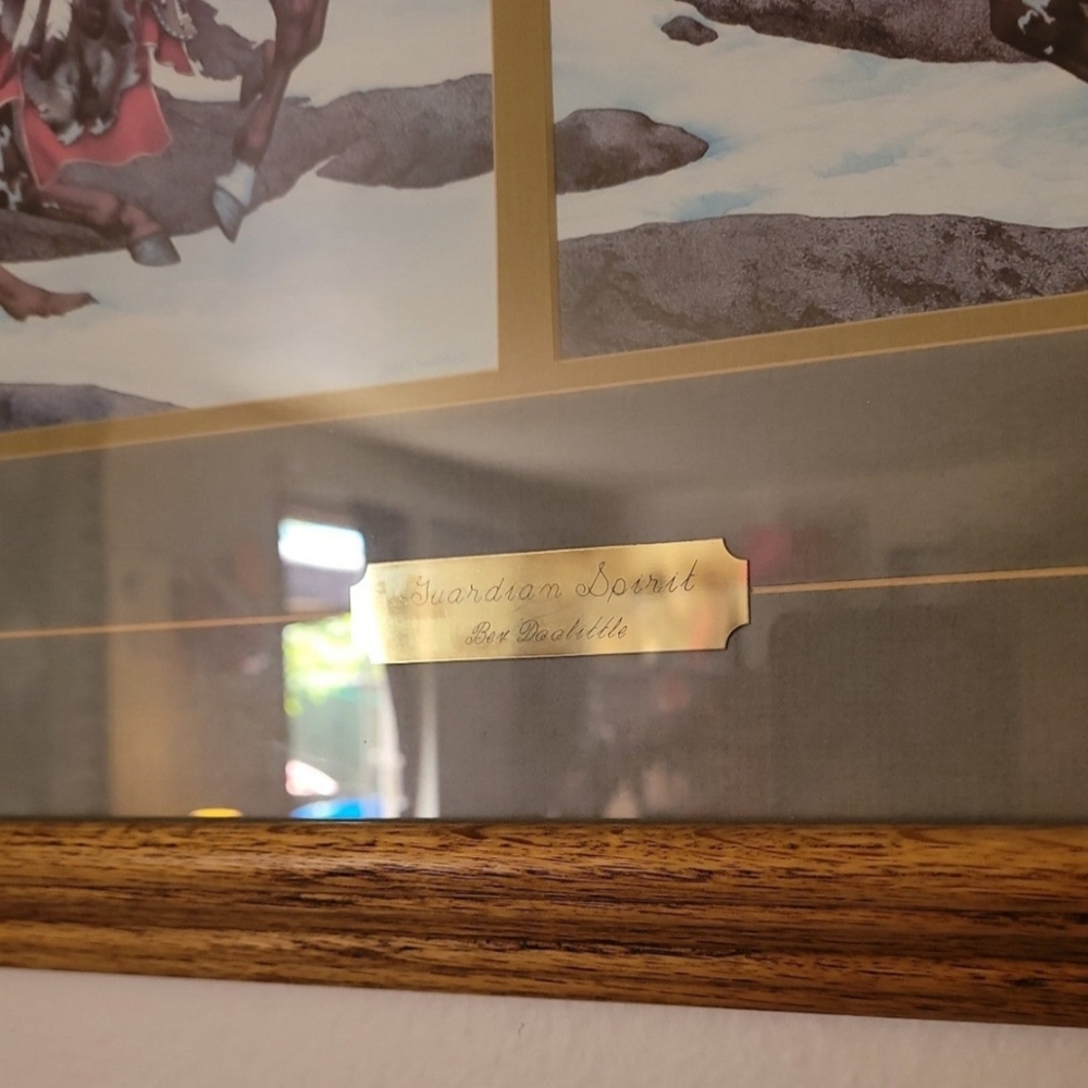 Vintage Bev Doolittle Framed Matted Lithograph Guardian Spirit Open Edition - Picture 5 of 7